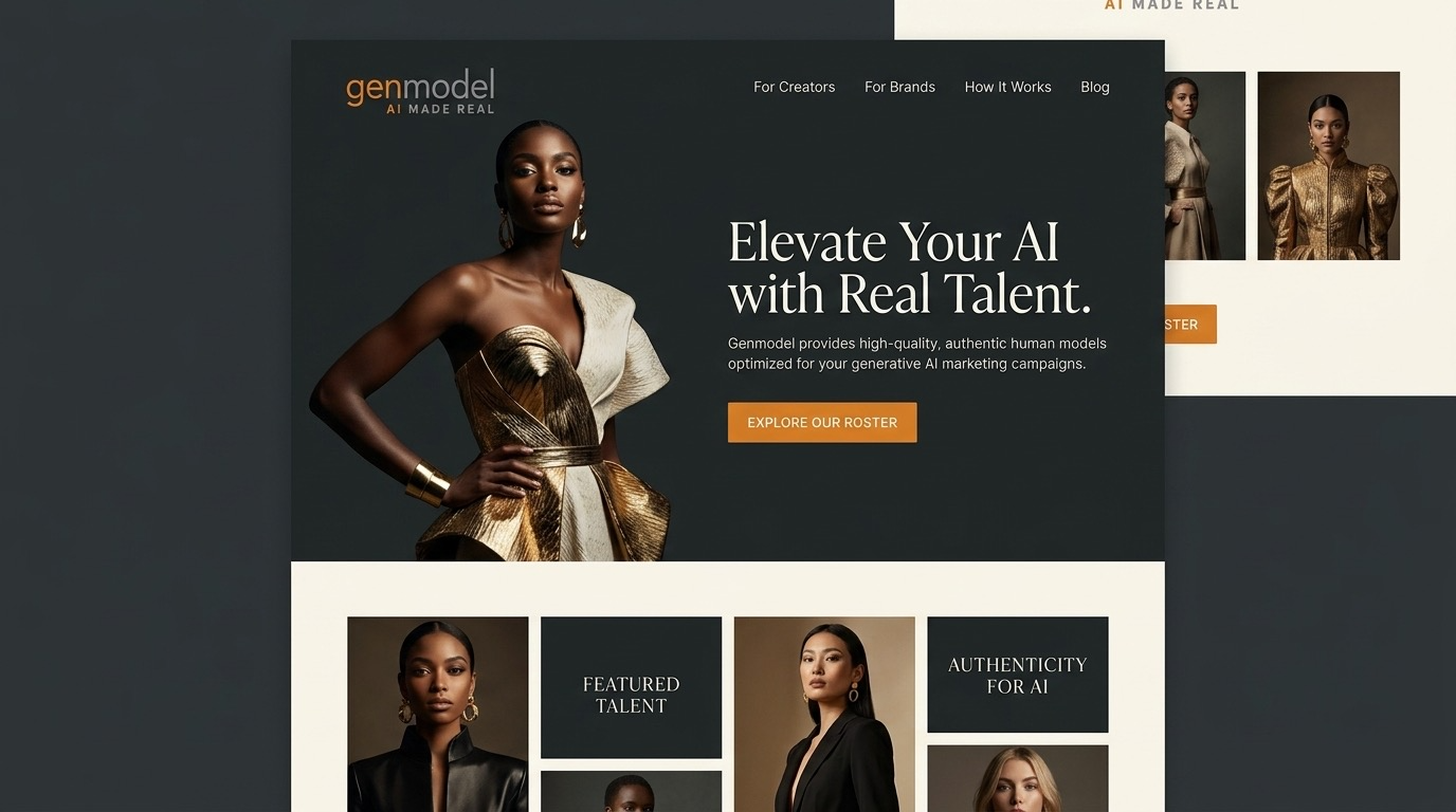 Gen Model brand and website design exploration
